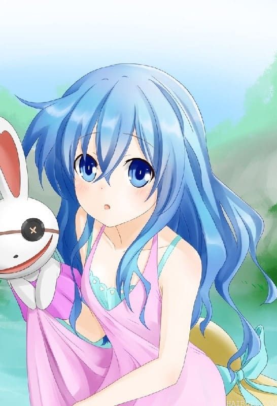 blue haired anime characters - yoshino