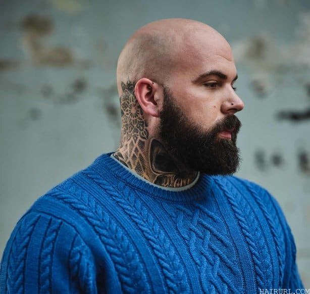 Bald Male Model Ben Whit with Beard