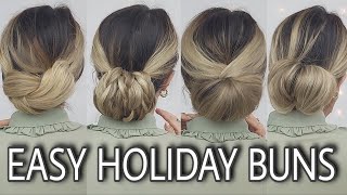 4 Holiday Hair Buns  Easy Hairstyles