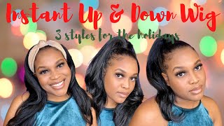 3 Quick Easy Hairstyles | Half Up Half Down Wig Sensationnel Ud 1 | Cute Holiday Hairstyles