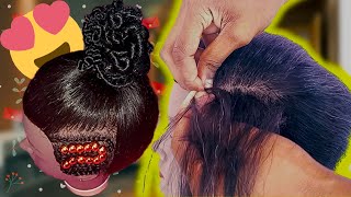 Most Beautiful Updo Christmas Hairstyle? | Top Knot Bun | Hairstyle Tutorial | Cornrow With Beads