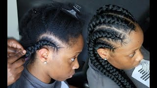 How To - Ghana Feedin Braids // On Natural Hair
