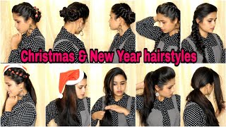 Top 10 Hair Styles For  Christmas & New Year /Simple Hair Styles/ Malayalam/ Saranya'S Beauty V