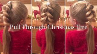 Pull Through Christmas Tree Hair Style By Two Little Girls Hairstyles