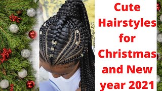 #Christmashairstyles# #Africanbraids#              Cute Hairstyles For Christmas And New Year 2021