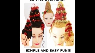 Christmas Hair How To Do My Original Christmas Tree Bun No Filler. Easy By Joanne Harris