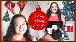 3 Easy Holiday Hairstyles With Christmas Hair Accessories & Giveaway | Fashionxfairytale