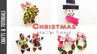 Christmas Hair Clip Tutorial, Bow Tutorial, Ribbons -The290Ss