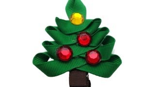 How To Make A Christmas Tree Hair Clip