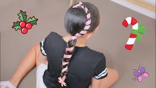 Candy Cane Hairstyle For Christmas
