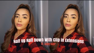 Half Up Half Down With Clip In Extensions Ft. Luxy Hair | Merry Christmas