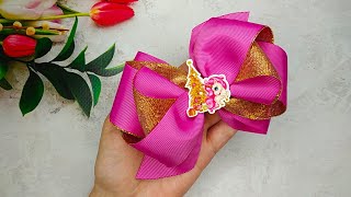 Hair Bows For Little Princess - Amazing Ribbon Bow Step By Step - Christmas Hair Bows #3