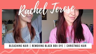 Hair Transformation | Removing Black Box Dye | Bleaching | Christmas Hair ✨