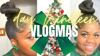 The Easiest Top Knot Bun Hair Tutorial For Christmas | Only 2 Products! Vlogmas Day 19 #Tamararenaye
