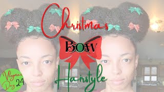 Vlogmas Day 24 | Christmas Bow Hairstyle Idea | Natturally Teetee #Vlogmas