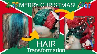 Merry Christmas! (Xmas Hair) [Green & Red Hair Using Punky Colour] {Complementary Colored Hair 2/3}