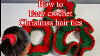 How To Crochet Christmas Hair Ties | ถักที่มัดผมเองง่ายๆ