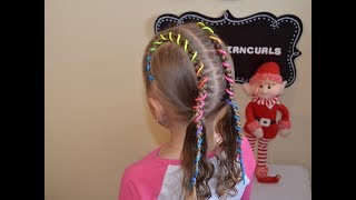 Rainbow Candy Cane/Girls Hairstyles/Christmas Hairstyles/Easy Hairstyles