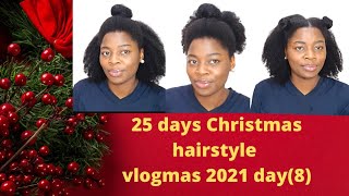 Hairstyles For Christmas // Fast Hairstyle On Africa'S Hair // Vlogmas Day (8) // 25 Days Hairs