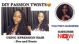 Beginner- Friendly Passion Twists Installation || Protective Diy Hairstyle- Using Xpression Hair