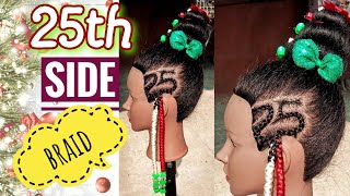 Christmas Braids Designs For Black Girls ||Christmas Day Number 25 Hairstyle || Vlogmas Day 3