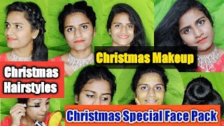 Christmas Makeup And Hairstyles In Tamil/Christmas க்கு ஒரே ஒரு Step Facepackபோதும் உங்கமுகம்ஜொலிக்க