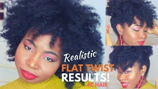 Quick Grwm Christmas/Festive Natural Hairstyle (Realistic Flat Twist Out Results On 4C Hair)