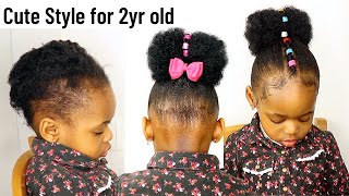 Christmas Holiday Hairstyle For Toddlers| Kids With Short Natural Hair. Little Black Girls/