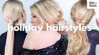 Day To Night Holiday Hairstyles | Milk + Blush Hair Extensions