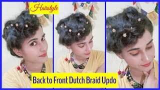 Back To Front Dutch Braid | Inverted Braid Hairstyle For Party | #Shorts
