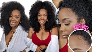 What Wig? Natural Hair Glow Up! Wash N Go Extra Product Twist Out Kinky Curly Hair Wig Hergivenhair