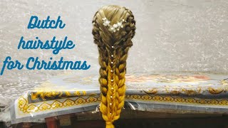Best Dutch Hairstyle For Christmas/Hairstyle For Long Hair/Cute Hairstyles