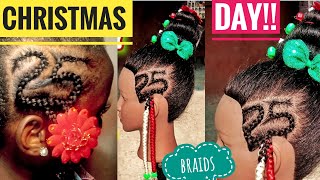 Christmas Braids Designs For Black Girls ||Christmas Day Number 25 Hairstyle || Vlogmas Day 21