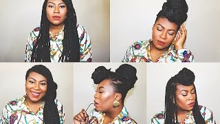 5 Quick And Easy Box Braids/ Twist Hairstyles (On Undercut) Part 1