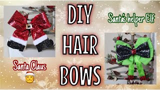 Diy Christmas Hair Bow | Last Minute Christmas Diys | Diy Santa Bow | Diy Elf Bow