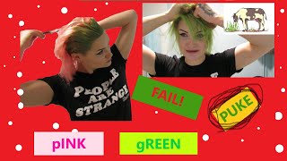 Vlogmas Day 17 2020 // From Pink To Green Christmas Hair Fail