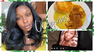 Vlogmas||Day 24|| Merry Xmas Eve! B-Day Hair Reveal! I Was Violated On Tiktok! Cajun Shrimp & Grits
