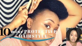 10 Mins Protective Hairstyle In 10 Mins | ❌ No Heat - No Glue  Suitable For All Hair Types.