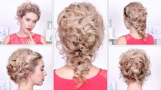 Hairstyles For Christmas Holidays, New Year❤ Curly Braided Updo Tutorial For Medium Long Hair