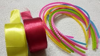Easy Diy Hair Accessories Making Ideas For Kids | Jewellery Making At Home | Pearl Ribbon Hair Band