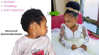 Quick 20Mins Christmas Hairstyle For Black Little Girls With Short Natural Hair.