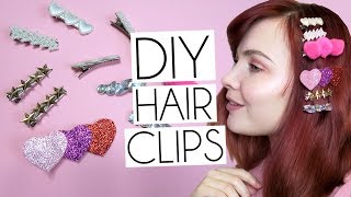 Diy Easy Hair Clips: Gems, Pompoms & Glitter Hearts