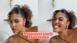 2 Pinterest Hairstyles On Curly Hair Ft Claw Clip