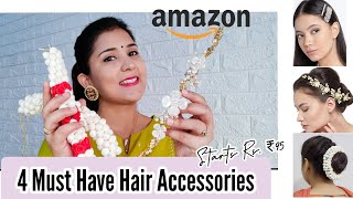 4 Must Have Hair Accessories For Festive/Wedding Season | Amazon Hair Accessories | Starts Rs. 95/-