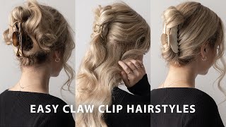 3 Easy Claw Clip Hairstyles  Medium-Long Hairstyles