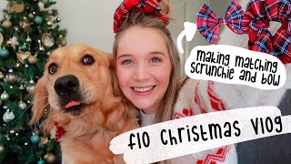 Making Matching Xl Scrunchie And Hair Bow For My Puppy, Christmas Vlog, Christmas Matching Pjs