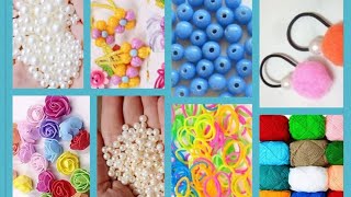 10 Diy Hair Accessories / Hair Rubber Bands Making At Home