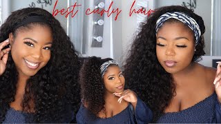 Curly Headband Wig  | Affordable Human Hair Wig From Isee Hair | Review/ Install