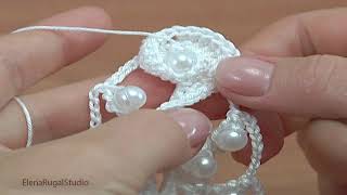 Diy Hair Clips /Handmade Hair Accessories With Beads/ Crochet Hair Clip Flower