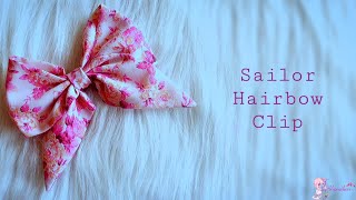 Sailor Hair Bow Tutorial/Diy How To Make A Fabric Bow/Hair Accessories/Fabric Hair Bow Tutorial/Clip